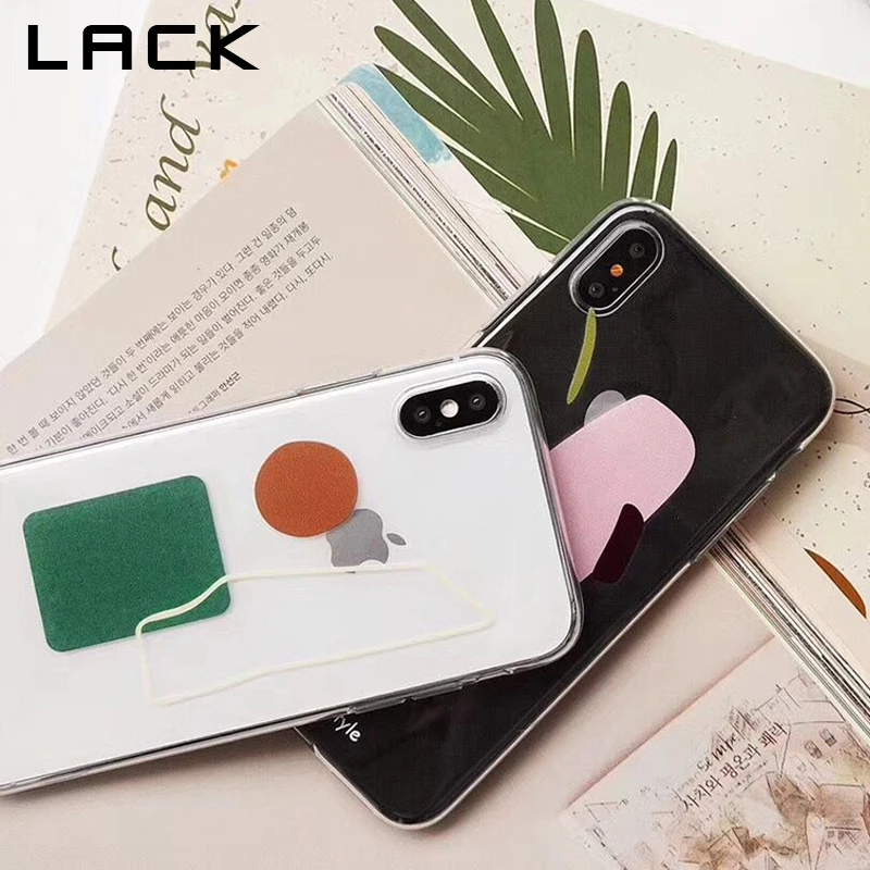 

LACK Abstract Geometric Phone Case For iphone X Case For iphone 6 6S 7 8 Plus Ultra Slim TPU Back Cover Cute Cartoon Clear Cases