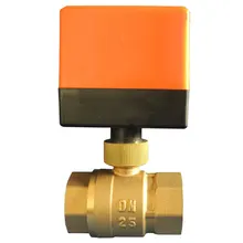 2 Way 3 провода Электрический моторизованный латунный шаровой клапан с привод переменного тока 220V DN15mm-DN32mm