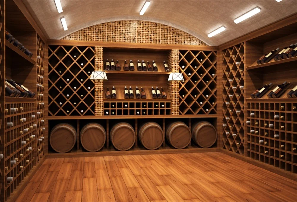 

Laeacco Wine Cellar Cabinet Barrel Photographic Backgrounds Customized Photography Backdrops For Photo Studio