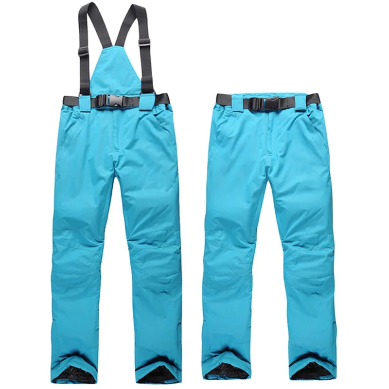 Женские лыжные штаны, одноцветные, водонепроницаемые, ветрозащитные и тепловые, карамельные цвета, зимние, для улицы, спортивные штаны - Цвет: blue