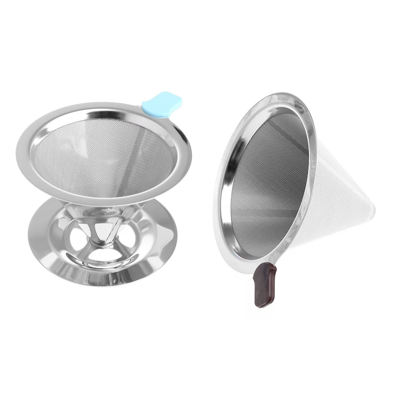 

Portable Metal Stainless Steel Coffee Filter Funnel /V-type Cup Filters Tea Tool