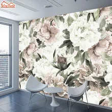 Papel de pared Vintage para sala de estar 3 d papeles tapiz decoración del hogar papel Mural 3d papel tapiz paredes rollos Floral rosa