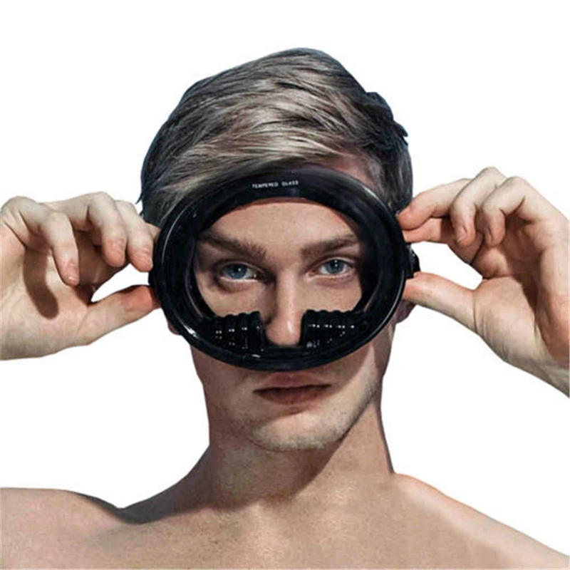 Взрослые Анти-утечка дайвинг полный маска для лица-противотуманные подводное плавание плавательные очки с регулируемым ремешком