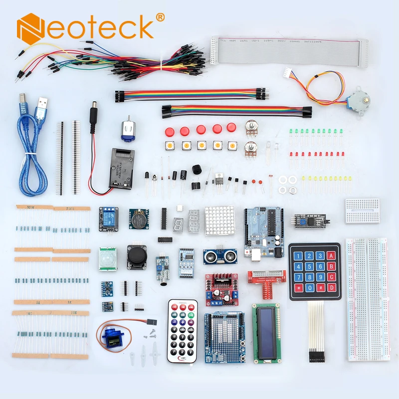 

Neoteck Professional UNO R3 Starter Kit for Arduino LCD Compass Gyro DIY LCD 1602 Uno R3 board for Arduino UNO R3