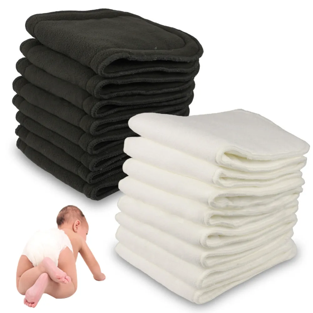 4 Layers Bamboo Charcoal diapers Inserts Reusable Washable Cloth Nappy