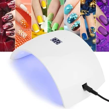 24 Вт профессиональный uv led лампа для сушки ногтей машина с ЖК-дисплей Дисплей Маникюрный Инструмент 100-240 V с 15 шт., лампа с четками