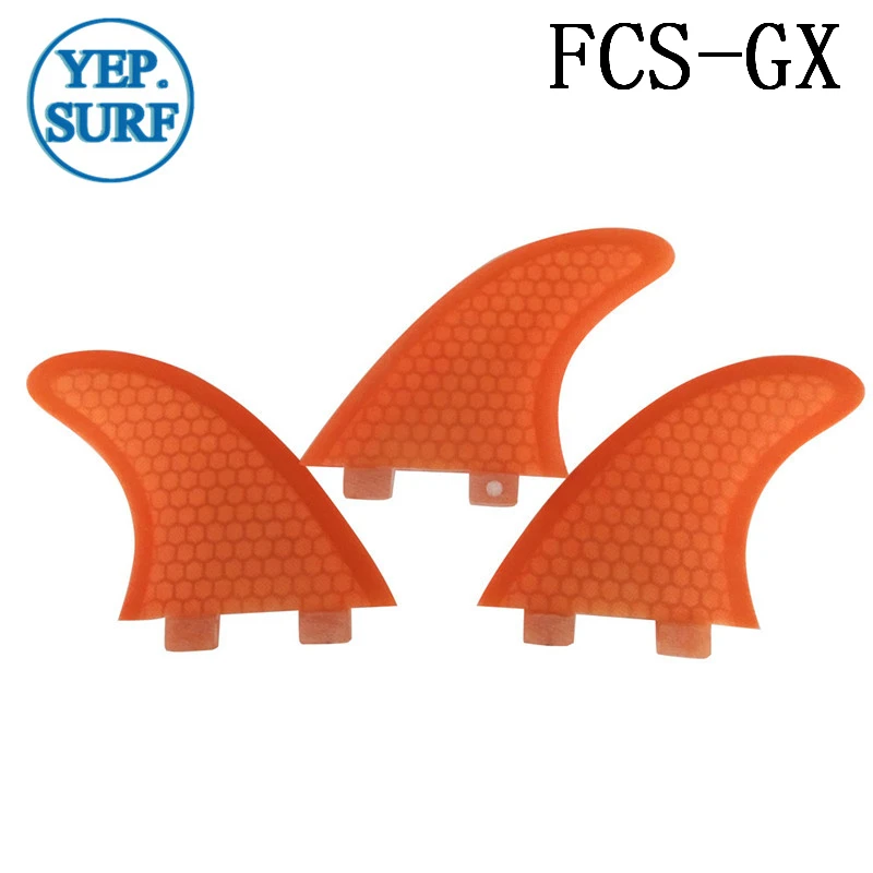 Плавники для серфинга FCS GX Размер Honeycomb плавник из стекловолокна оранжевый цвет