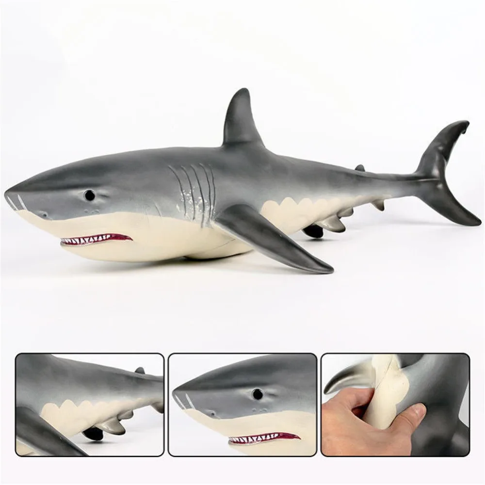 Моделирование мягкий клей акула игрушка Большой Megalodon Большая Белая Акула Большой размер диких животных фигура морской мир модель