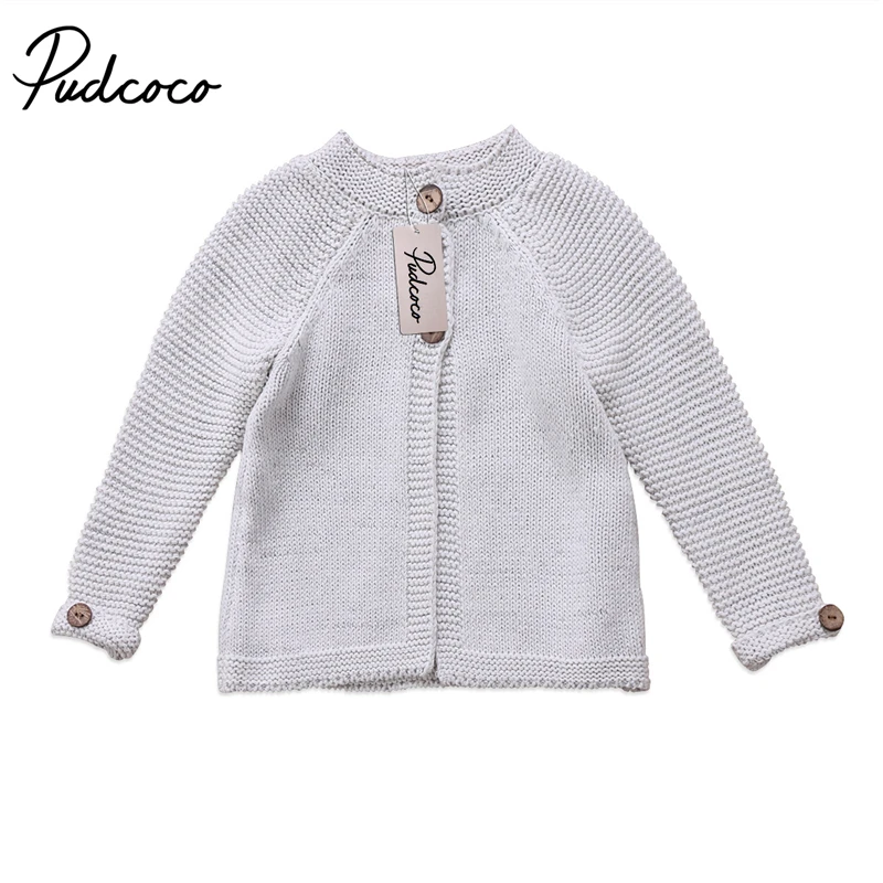 

1-7Y Cute Gray Sweaters Toddler Kids Baby Girls Long Sleeve Cloak Button Sweaters Knitwear Coat Clothes