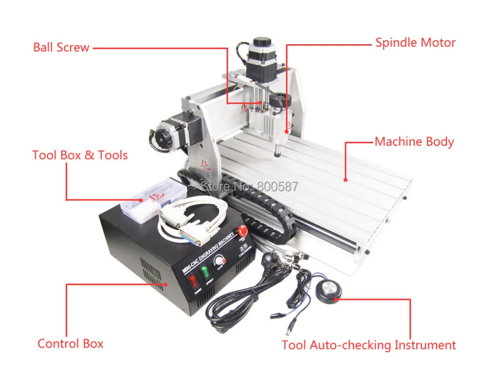 3 axis cnc router 3040 Z-DQ, Ball Screw type, CNC engraving machine for cutting woods plastic, PCB etc. Free tax to EU free shipping cnc 3040 z dq 4 axis 3d wood engraving machine pcb carving router with ball screw tool auto checking instrument