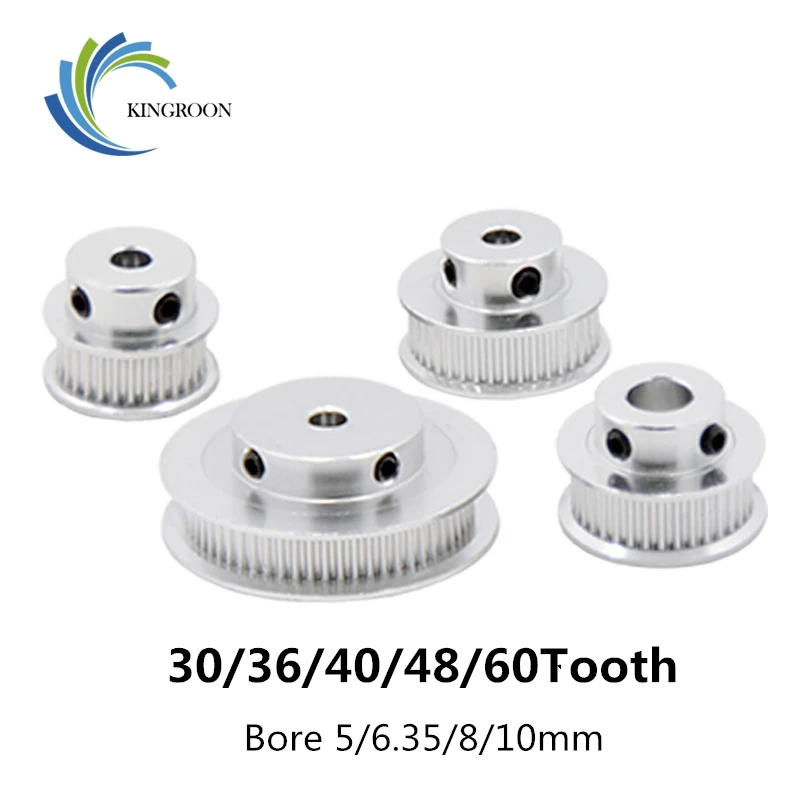 Power tranmistion 3D Printer Parts GT2 Timing Pulley 16 Tooth 2GT 30 36 40 Teeth Aluminum Bore 5mm 8mm Synchronous Gear Part for Width 6mm Bore Diameter: 48T W6 B6.35 