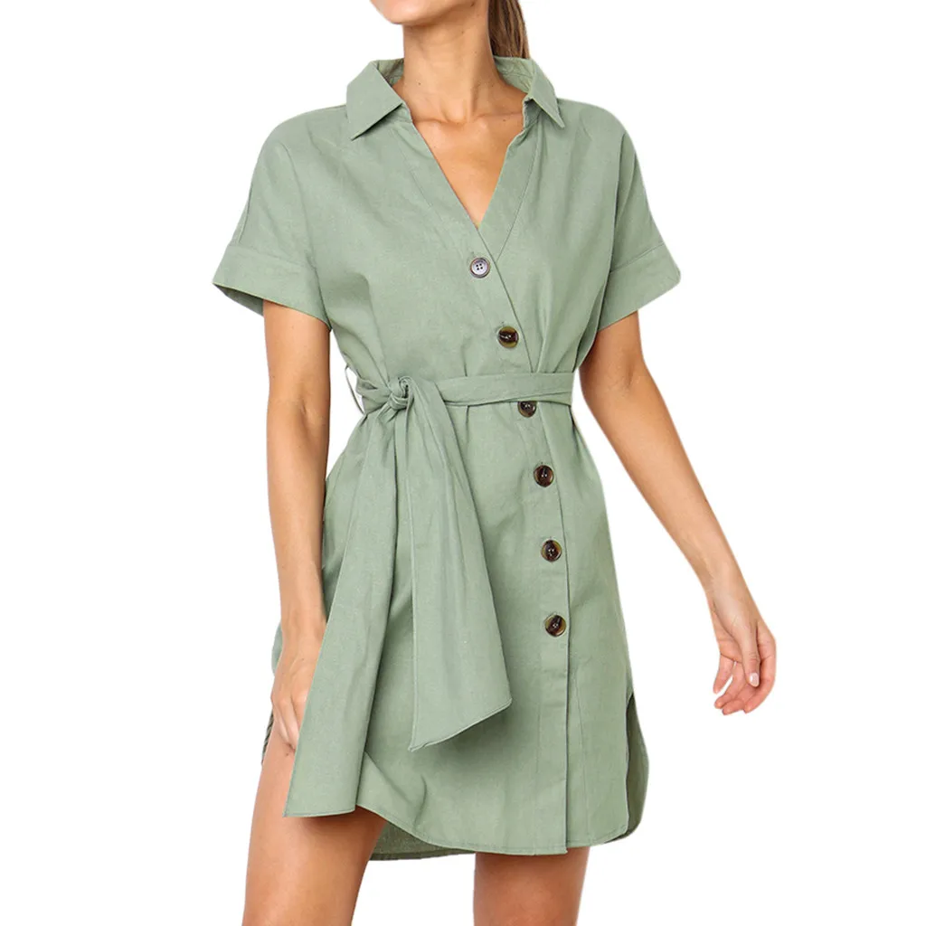 

Women Sexy Buttons Short Sleeveless Dress Princess Dress plus size vintage party Summer dresses C30110