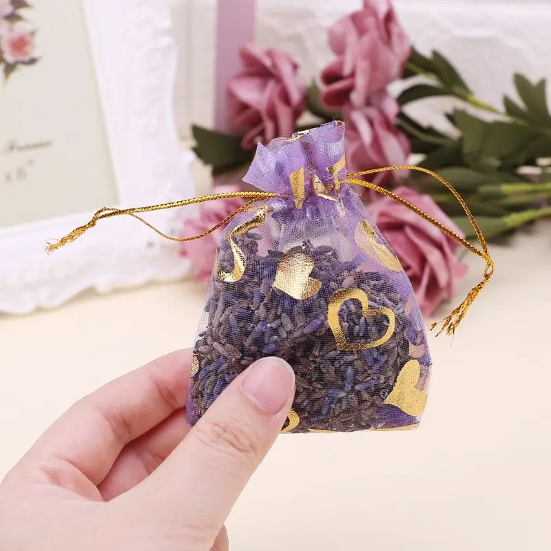 5pcs Real Lavender Organic Dried Flower Sachets Buds Blooms Bag Scent Fragrance Car Home Office Decor