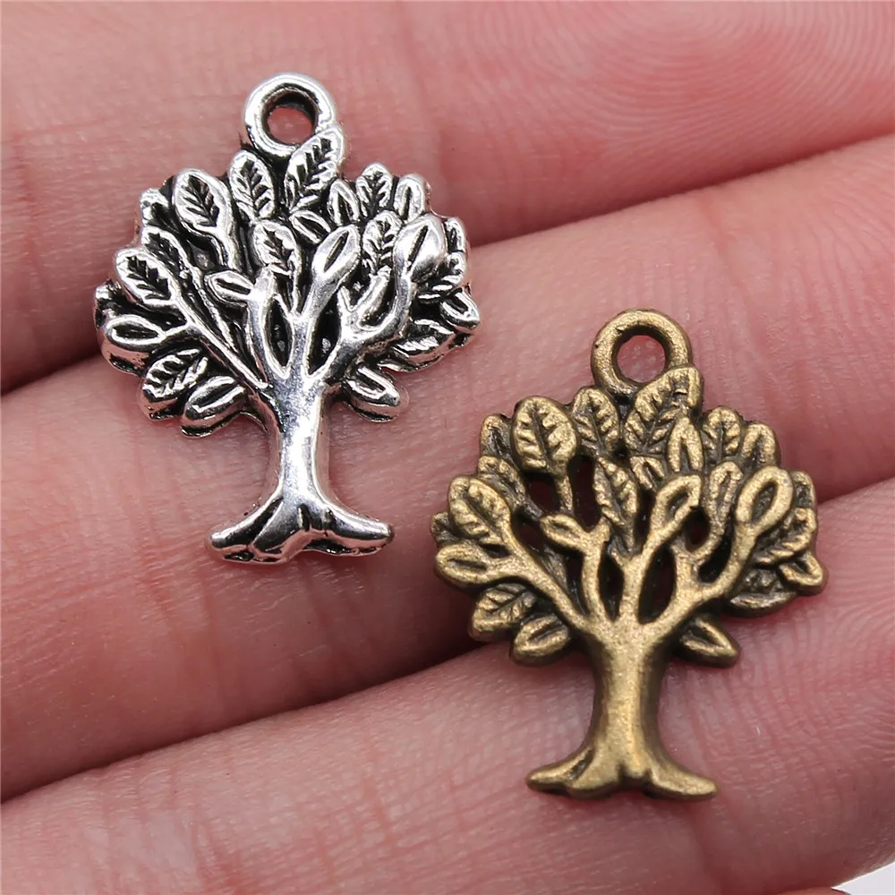 

WYSIWYG 6pcs 22x17mm Pendant Tree Tree Charm Pendants For Jewelry Making Antique Silver Tree Pendants