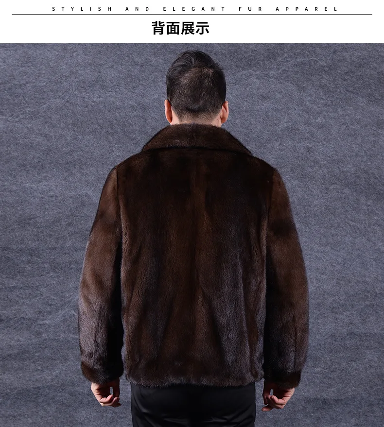 New Men's Winter Faux Fur Jacket khaki Artificial Mink Fur Coat Thick Warm Fashion Man Hooded Fur Coats HN210