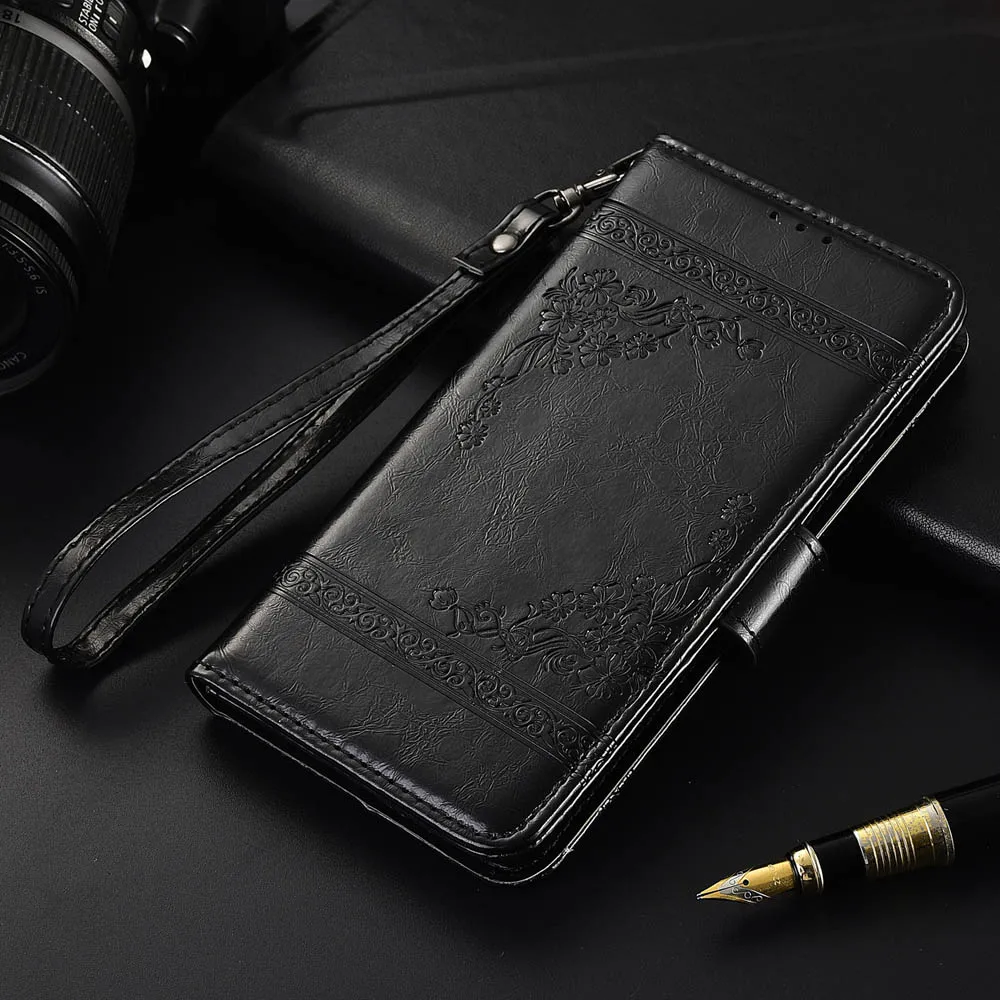 Кожаный чехол-книжка для huawei Honor 7C AUM-L41 5,7 дюймов Fundas специальный чехол-бумажник из ТПУ - Цвет: oil black