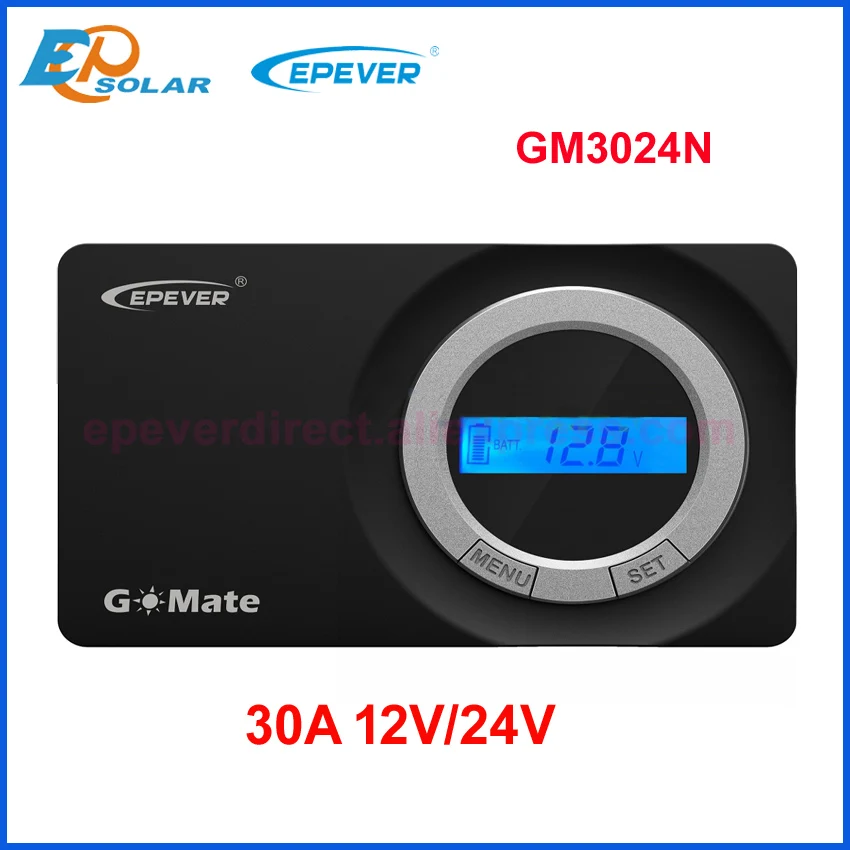 

Epever GM3024N GoMate Series Flush Mount PWM Solar Charger Controller 30A 12V/24V Solar Regulator Negative-ground RS485 Connect