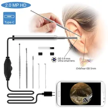 3,9 мм Визуальный Инструмент для чистки ушей для взрослых детей здоровые поры кожи Lens gementv объектив Android эндоскоп камера осмотр эндоскоп
