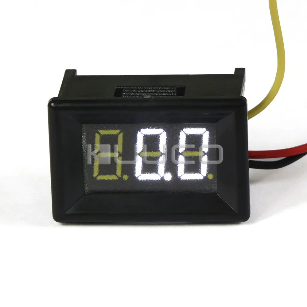 Mini Digital Volt Gauge DC 0100V White LED Voltmeter DC 12V 24V