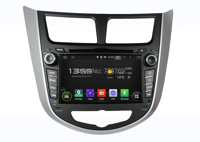 Cheap Pure Android 4.4.4 Car DVD GPS Navigation for Hyundai Verna Accent Solaris (2011-2012) 2
