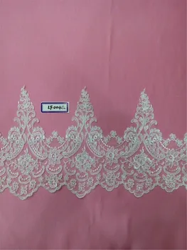 

edge bridal veil lace trim lace trim for wedding bridal gown 3d bone cording chantilly eyelash lace trimming
