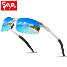 Saylayo High Quality Aluminum Magnesium Sports Sunglasses Polarized Men UV400 Rectangle Gold Outdoor Drive Sun Glasses