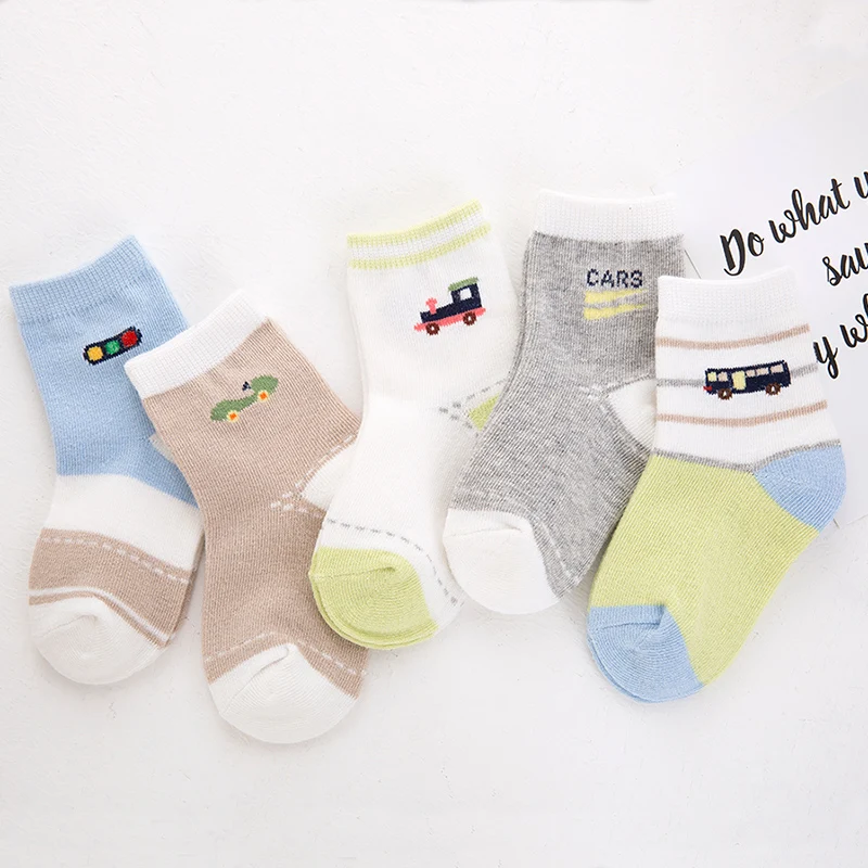 5 Pair/lot Toddle Baby Boy Socks Newborns Cotton Summer Autumn Cartoon Socks Infant Kids Short Socks for 0-2Years