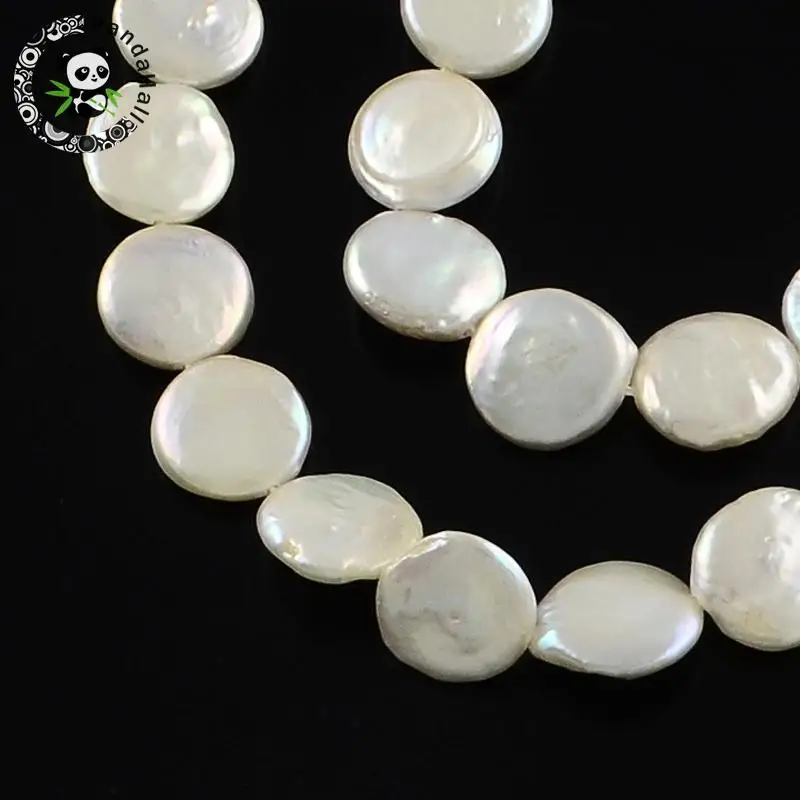 Natural Keshi Pearl Bead Strands Flat Round AntiqueWhite 11~12x4~5mm Hole: 0.8mm about 30pcs/strand 14.8&quot | Украшения и