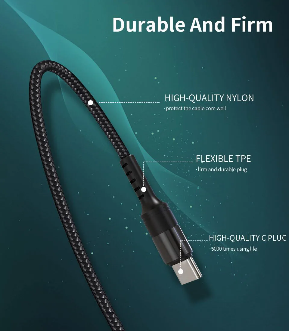 5A Быстрая зарядка Supercharge Usb type C зарядный кабель для huawei samsung A70 S10 Xiaomi Mi 9 SE кабель для мобильного телефона FCP