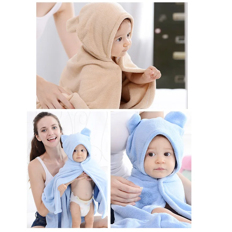 Baby towel children soft plush bath towel comfortable baby bathrobe