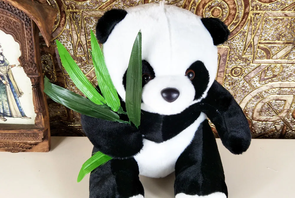 bolafynia children plush stuffed toys animal panda eating bamboo