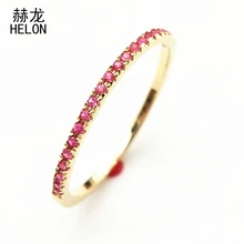 Stackable Pave Brilliant Genuine Pink sapphire Ring Solid 10K Yellow Gold Pink Sapphire Gemstone Anniversary Wedding Band Ring