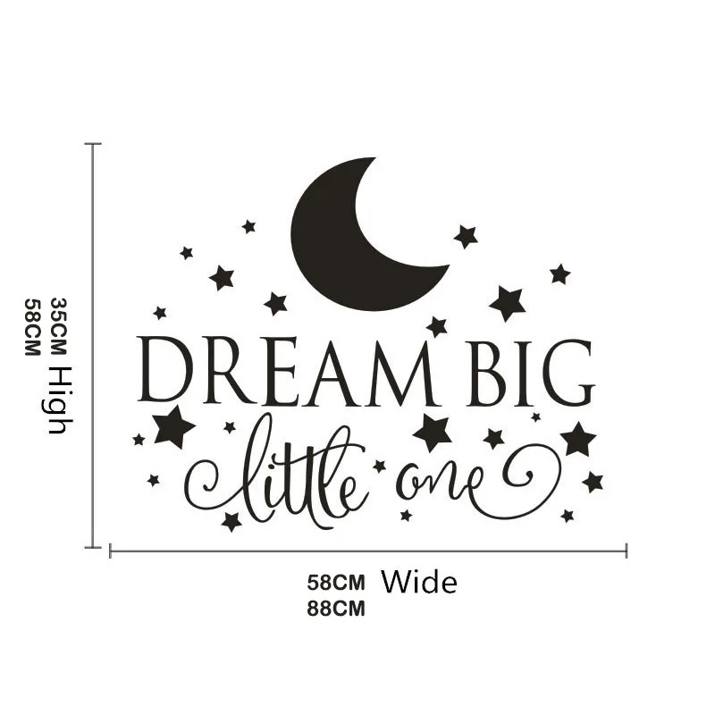 Dream Big Little One Наклейка-цитата на стену, стикер на стену детской спальни художественный декор, Детская Настенная Наклейка настенные наклейки со звездами 2632