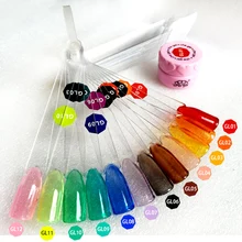 12 цветов, прозрачный лак, стеклянный гель, лак для ногтей, дизайн ногтей, цветная глазурь, гель для ногтей, драгоценный камень, грунтовка, украшение ногтей