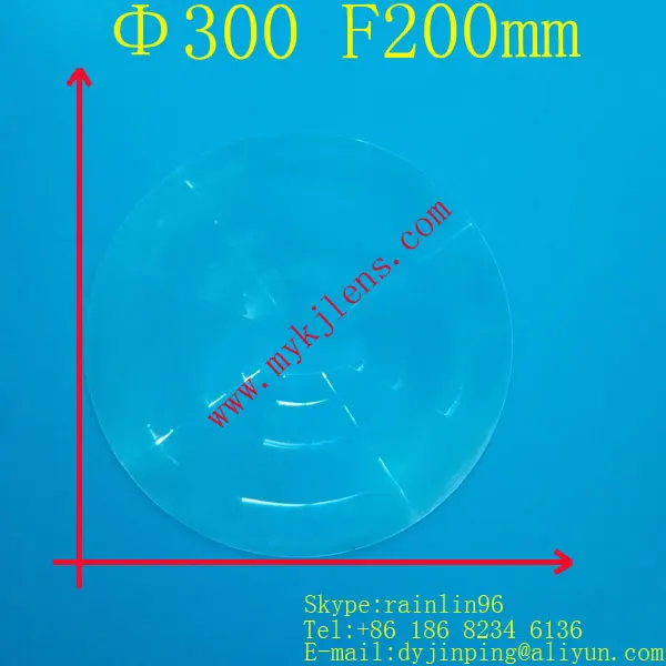 

Diameter 300 mm Focal length 200mm, PMMA optic Fresnel Lens , Solar concentrator, High light condenser,convex lenses