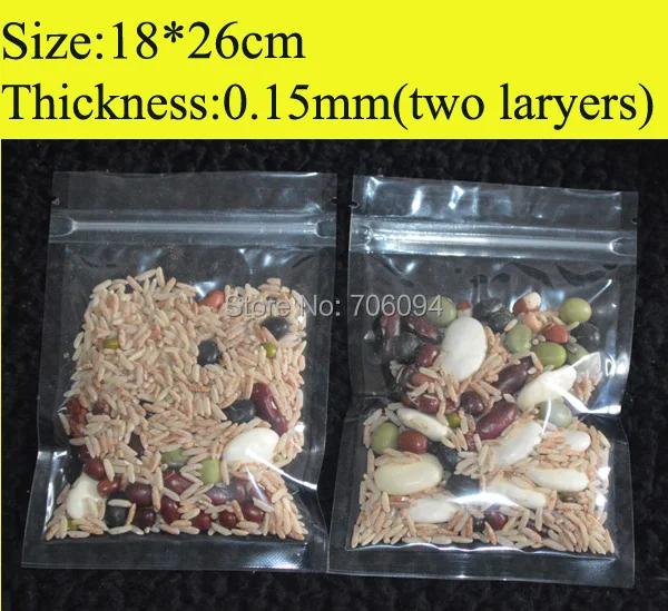 

18x26cm 7.1''x10.2'' Clear Resealable Plastic Bags Recycled PET Bag With Zipper coffee tea packing bag Wholesale 200pcs/lot