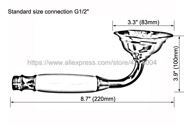 Polished Chrome white ceramic Bathroom Shower Head Water Saving Hand held Sprayer Tap Nhh016