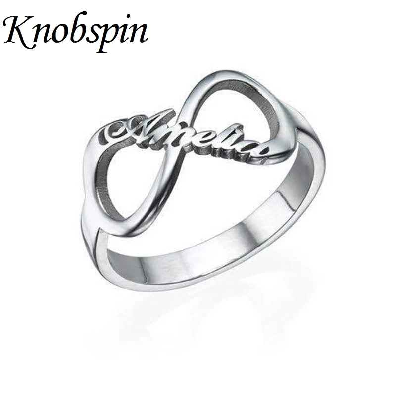 Fashion Simple Princess Engagement Rings for Women Girls Trendy Infinity Symbol Amelia Letter