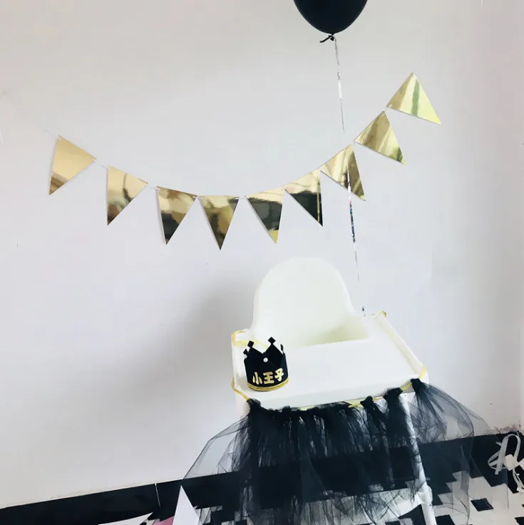 100 шт золотой серебряный розовый флаг, баннер, Вымпел DIY блестящая Бумажная гирлянда баннер для дома для мероприятий, вечеринок, свадьбы декор