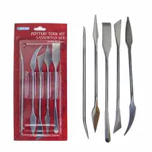 Stainless Steel Sculpture Knife Soft Pottery Clay Tools Suction Clip Sets