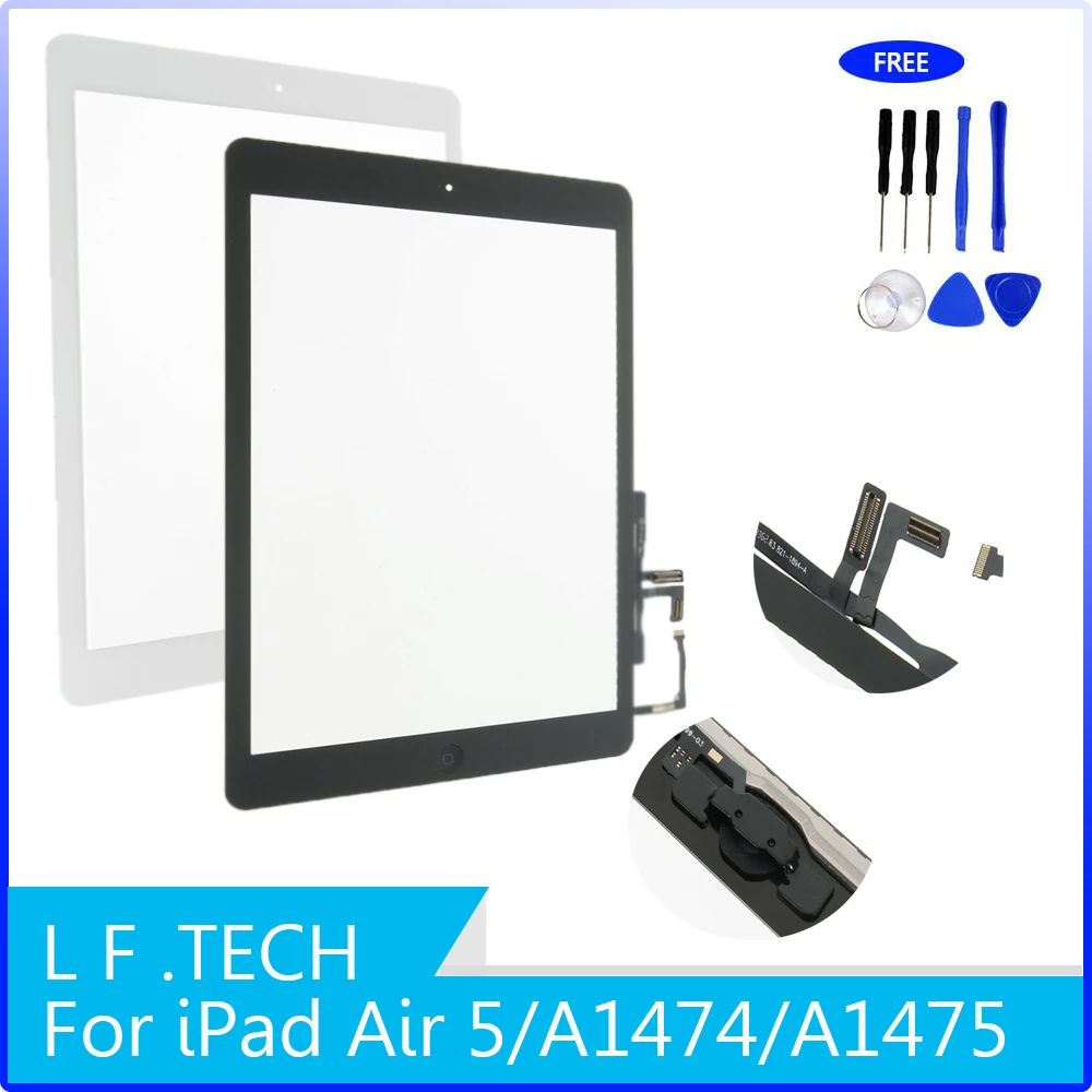 Для iPad 5 для Air 1 сенсорный экран A1474 A1475 A1476 дигитайзер стекло объектив IC с домашней