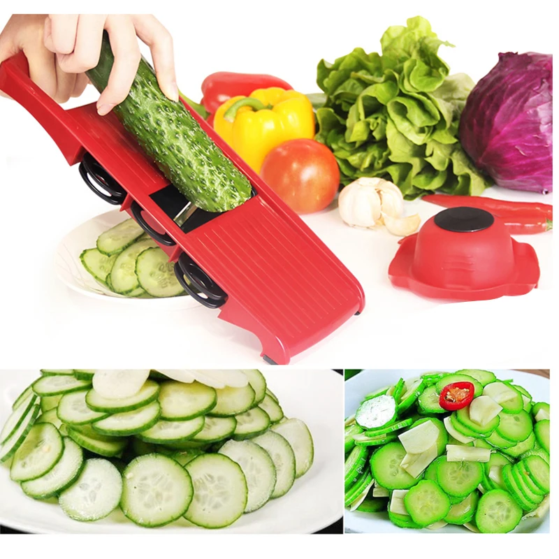 

Mandoline Slicer Vegetable Cutter with Stainless Steel Blade Manual Potato Peeler Carrot Cheese Grater Dicer Kitchen Tool