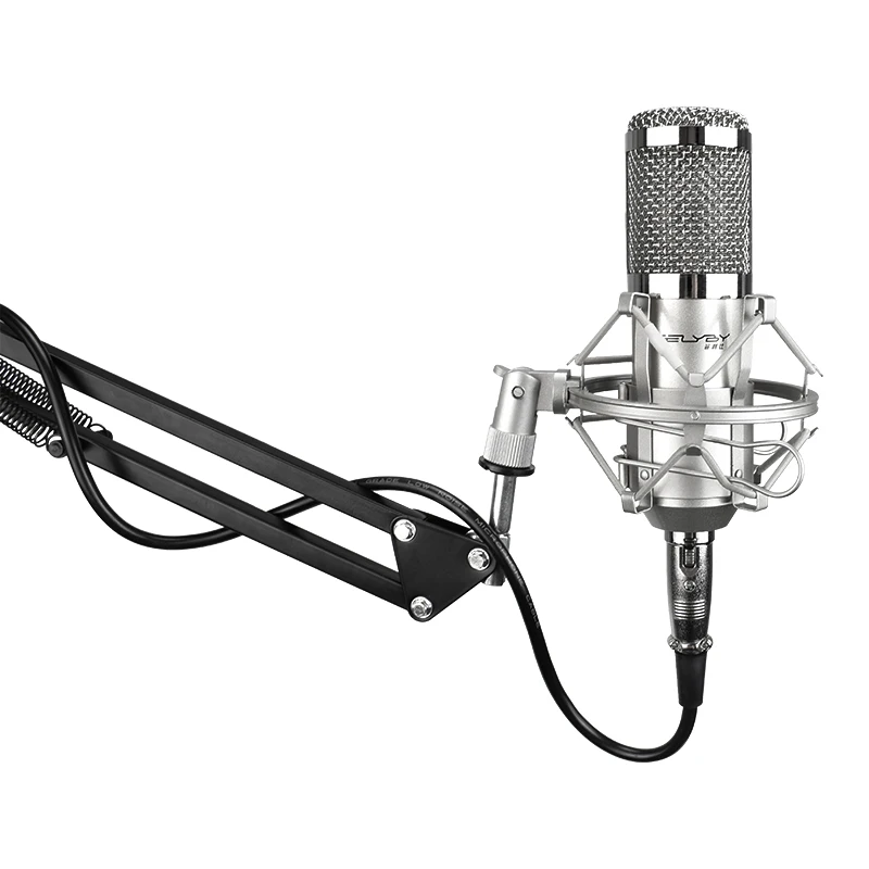 FELYBY Профессиональный BM 800 конденсаторный микрофон фантомное питание USB звуковая карта Микрофон Студийный KTV/PC микрофон
