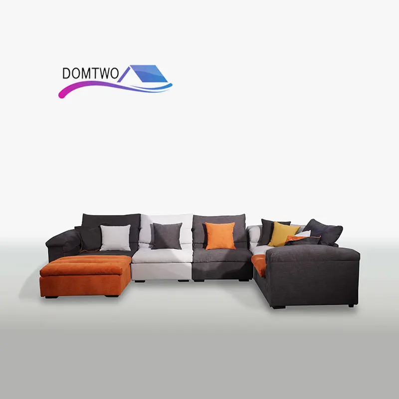 

Furniture living room Cloth Down u shaped individual Double sectional sofa