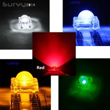 20/50/100 шт. F5 светодиодный 5 мм Piranha/желтый/синий/зеленый/красный/белый Цвет прозрачный Широкий формат светильник