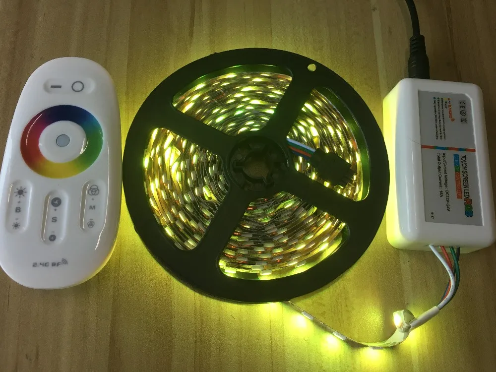 RGB Светодиодные ленты 5050 3528 SMD LED String fita LED Клейкие ленты бар огни + 18a 2.4 г Touch Пульт дистанционного управления RGB + 3A Адаптеры питания