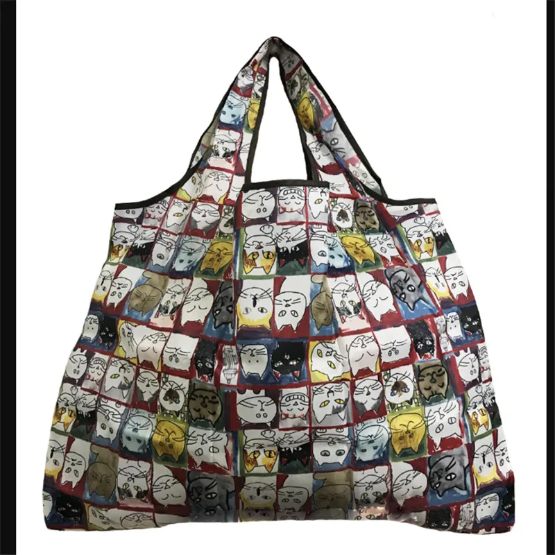 Складная Удобная хозяйственная сумка многоразовая сумка переносная сумка для хранения - Цвет: D