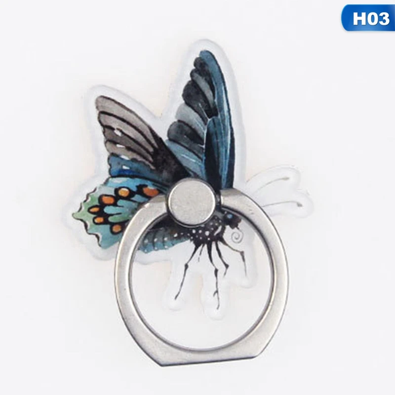 UVR Cartoon Butterfly Insect Phone Stand Mobile Finger Ring 360 Degree Rotation Holder For IPhone X 7 Plus Samsung Xiaomi