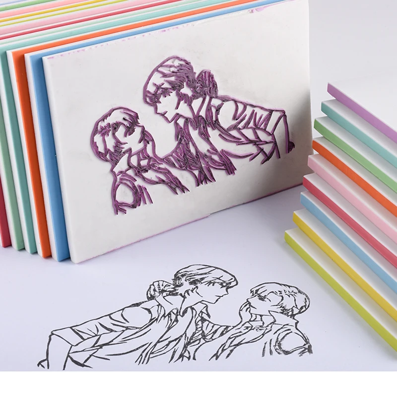 Многоцветный квадратный резиновый штамп резьбовые блоки канцелярские принадлежности для скрапбукинга поделки, резиновая печать ремесла, открытки(Случайная