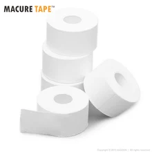 Macure Tape 2,5 см x 10 м Спортивная ткань белая спортивная лента оптом упаковка 12 рулонов легко рвать вручную с зигзагообразными краями